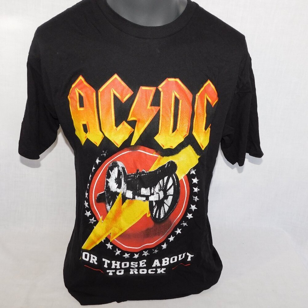 AC/DC For Those About to Rock Band Tee Graphic T Shirt Cannon Mens L